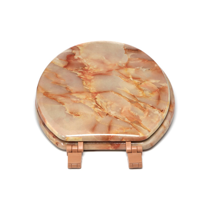 Trimmer Marbleized Molded Wood Round Toilet Seat & Reviews Wayfair